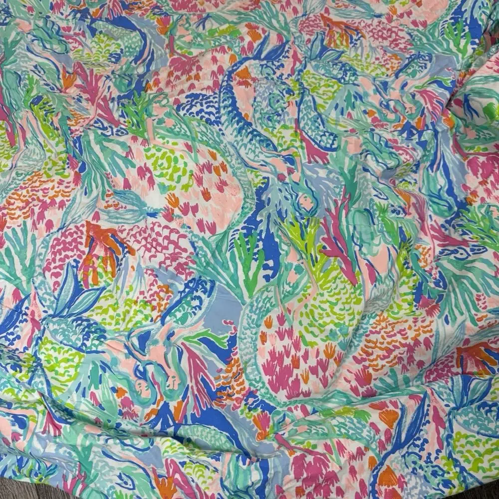 Lilly Pulitzer Pottery Barn Kids Mermaid Cove Full Fitted Sheet Only Colorful